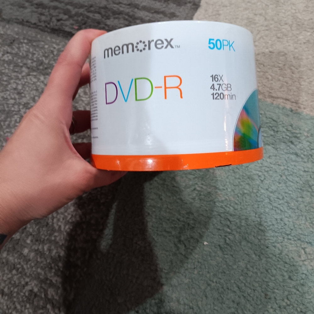 Memorex 50PK DVD-R 16X 4.7GB 120min - White and Orange